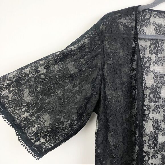 EXPRESS | Lace Kimono Black Short Sleeve New Small - Picture 4 of 8